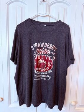 Charcoal Crewneck Tee in 3XL Strawberry Fields women’s TShirt